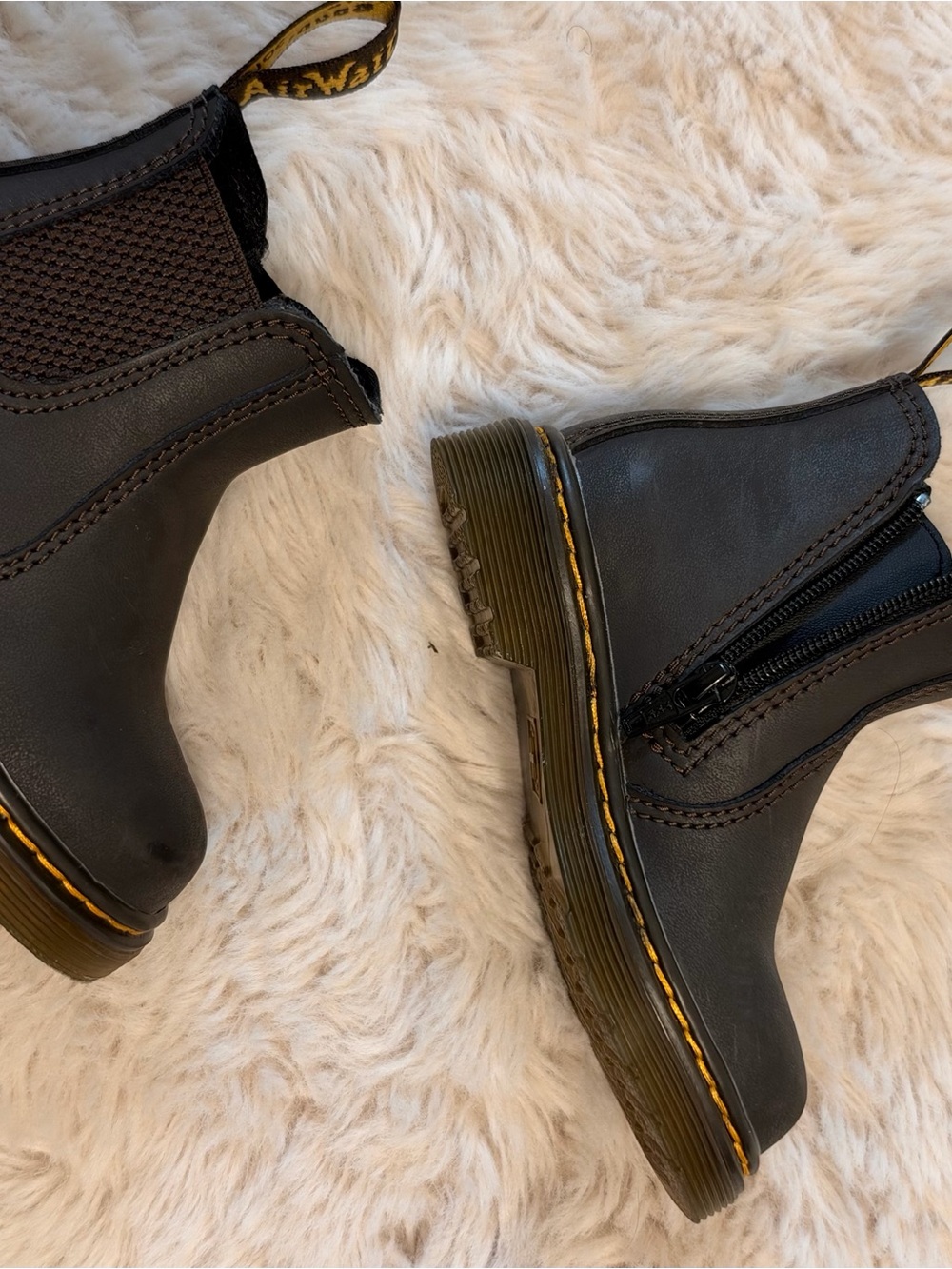 Dr. Martens Black Leather Ankle Chelsea Boots with Side Zip